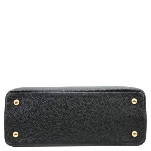 Louis Vuitton Capucines MM Taurillon Leather Satchel Bag Black - Picture 5 of 12